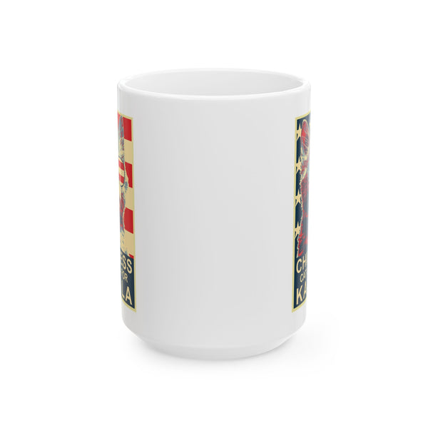 Childless Cat Lady Kamala, Ladies for Kamala Harris President 2024 White glossy Tea Coffee mug Ceramic Mug, (11oz, 15oz)