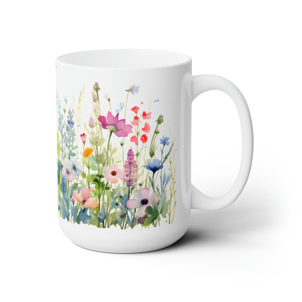 Pressed Flowers Mug, Wildflowers Mug, Cottagecore Coffee Mug, Vintage Botanical Tea Cup, Boho Flower Mug, Floral Coffee Mug, Boho Coffee Cup Ceramic Mug 15oz
