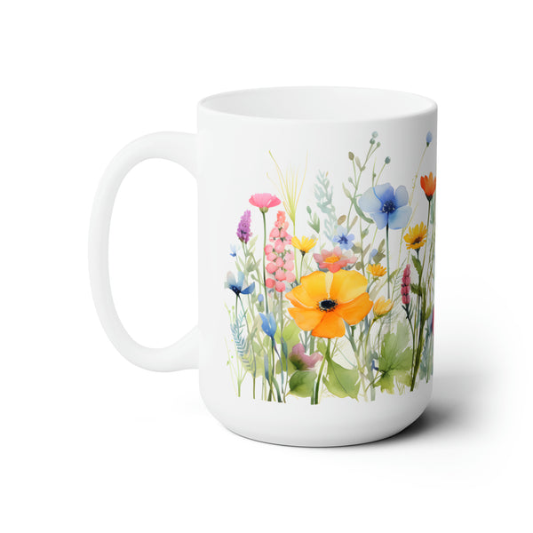 Pressed Flowers Mug, Wildflowers Mug, Cottagecore Coffee Mug, Vintage Botanical Tea Cup, Boho Flower Mug, Floral Coffee Mug, Boho Coffee Cup Ceramic Mug 15oz