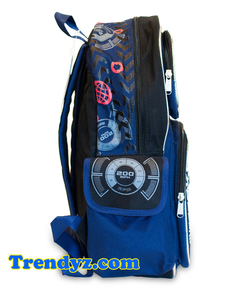 Disney Pixar Cars 2 - Slip Stream: Max Schnell, Francesco Bernoulli & Lightning McQueen, Large School Backpack 16"