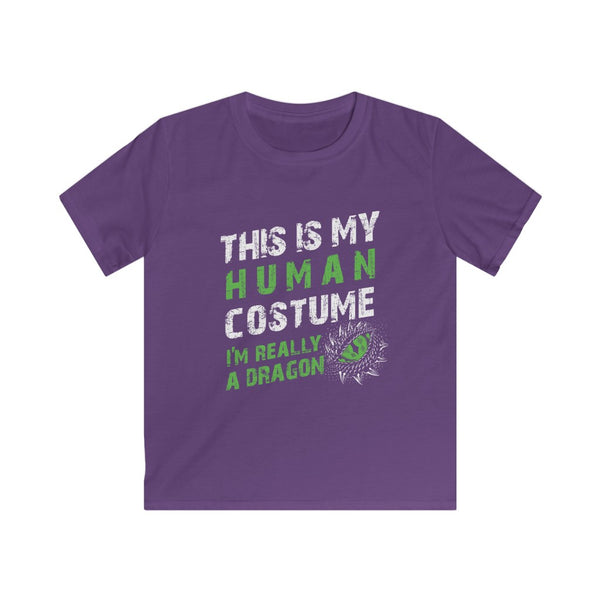 This is My Human Costume I'm Really a Dragon Halloween Lazy Costume Short-Sleeve Unisex T-Shirt Kids Softstyle Tee