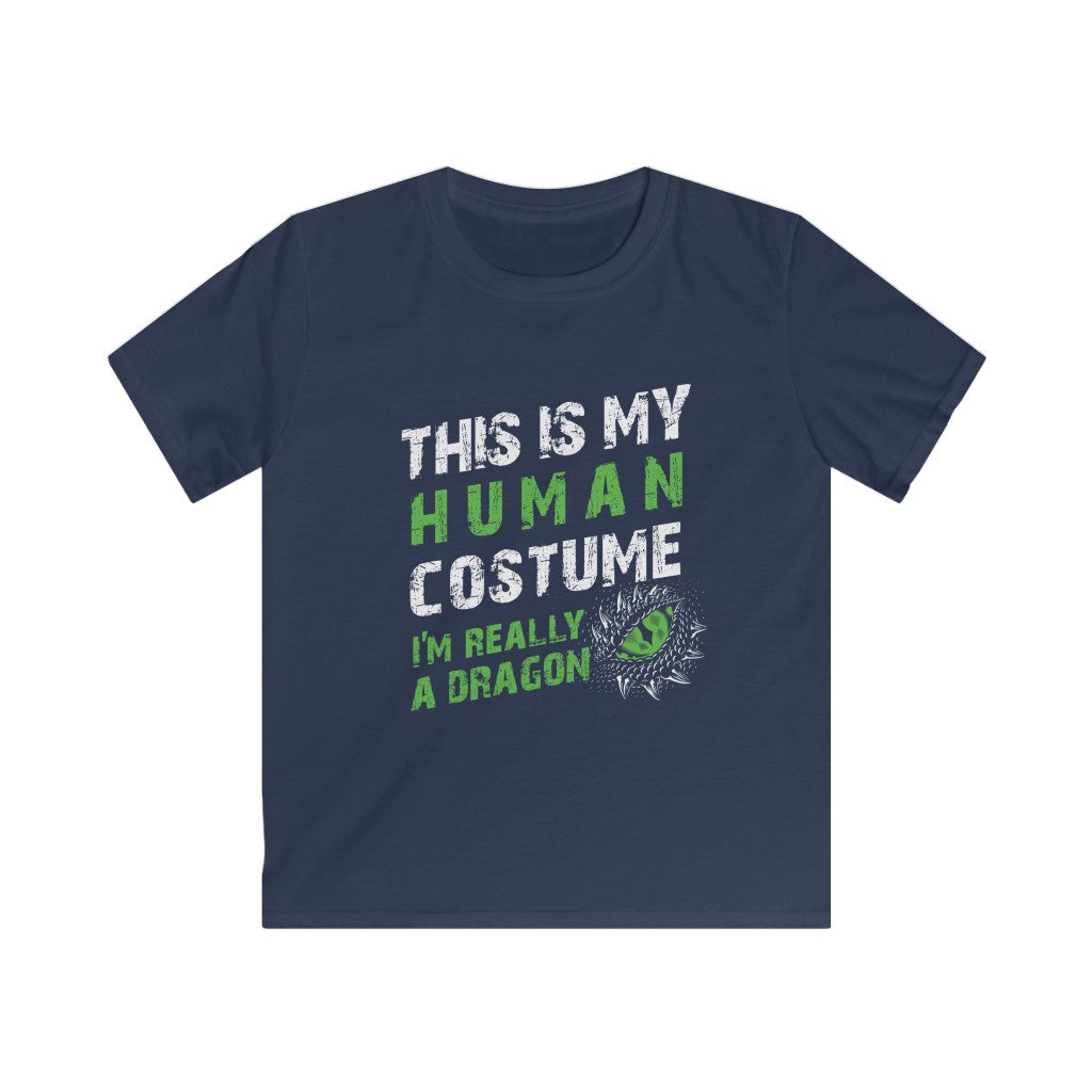 This is My Human Costume I'm Really a Dragon Halloween Lazy Costume Short-Sleeve Unisex T-Shirt Kids Softstyle Tee