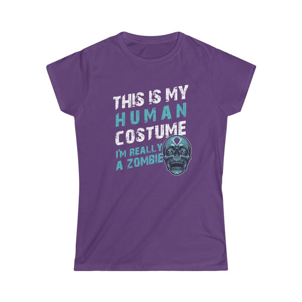 This is My Human Costume I'm Really a Zombie Halloween Lazy Costume T-Shirt Women's Softstyle Tee
