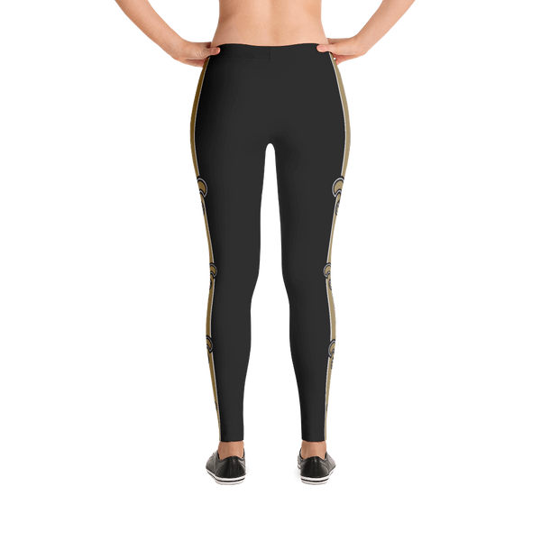 New Orleans Saints Black Leggings with Gold Fleur de Lis