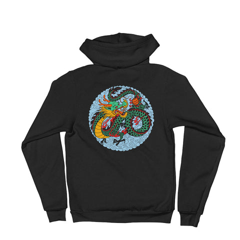Year of the Dragon with Ancient Chinese Dragon Print in Premium Hoodie