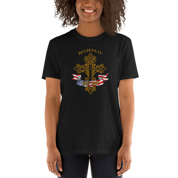 Believe in Trump Christian Holy Cross Design T-Shirt