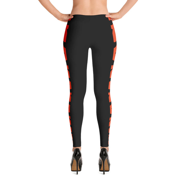 Cincinnati Bengals Black Leggings with Bengal Stripes