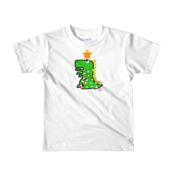 Tree Rex Funny T-Rex Dinosaur Christmas Kids Toddler T-Shirt - Merry Xmas Kids Funny Tee Made in USA