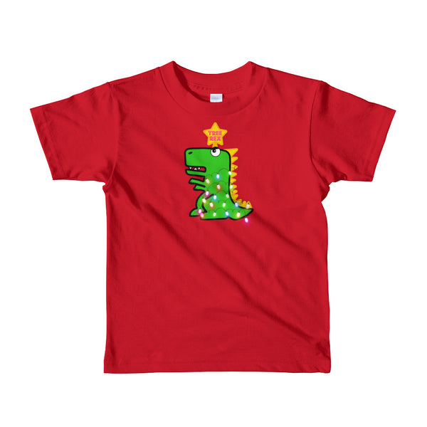 Tree Rex Funny T-Rex Dinosaur Christmas Kids Toddler T-Shirt - Merry Xmas Kids Funny Tee Made in USA