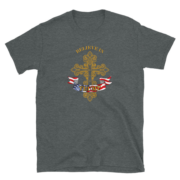 Believe in Trump Christian Holy Cross Design T-Shirt