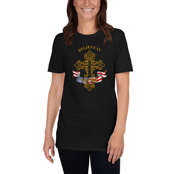 Believe in Trump Christian Holy Cross Design T-Shirt