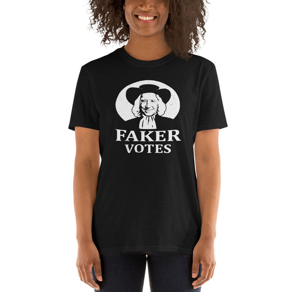 Anti Sleepy Joe Biden Faker Votes Funny STOP THE STEAL T-Shirt in Distress Print