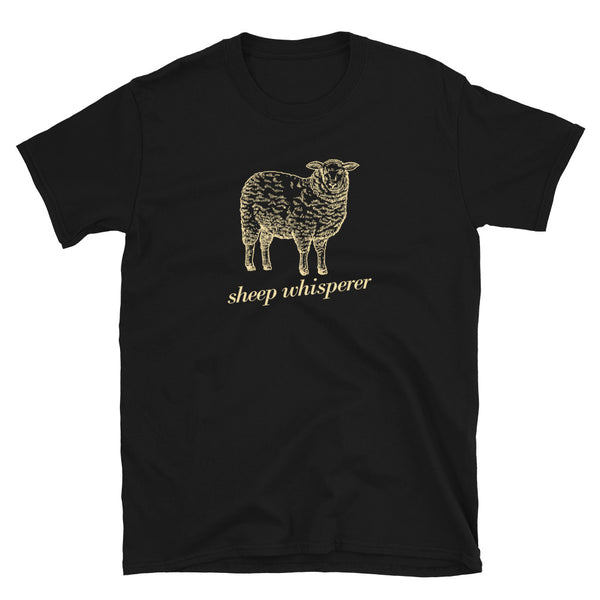 Sheep Whisperer Funny Sheep Lamb Live Stock Tee Funny Farmer Sheepherder Short-Sleeve Unisex T-Shirt