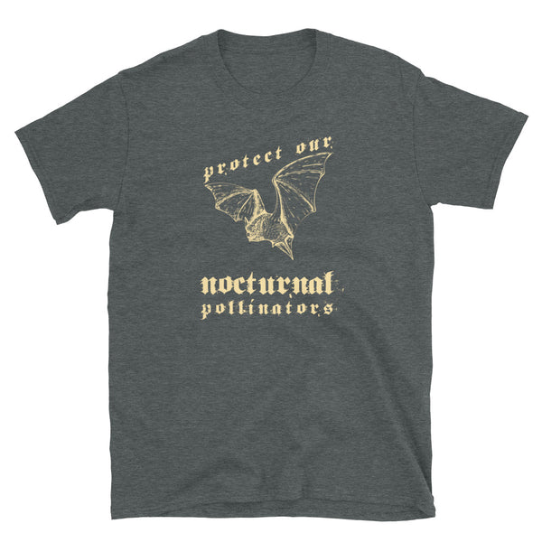 Protect Our Nocturnal Pollinators Bat Shirt in Vintage Retro Gothic Tee Short-Sleeve Unisex T-Shirt