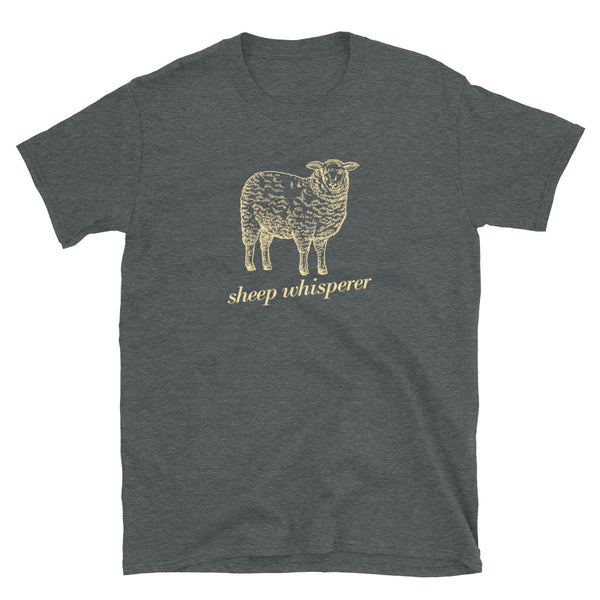 Sheep Whisperer Funny Sheep Lamb Live Stock Tee Funny Farmer Sheepherder Short-Sleeve Unisex T-Shirt