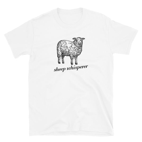 Sheep Whisperer Funny Sheep Lamb Live Stock Tee Funny Farmer Sheepherder Short-Sleeve Unisex T-Shirt