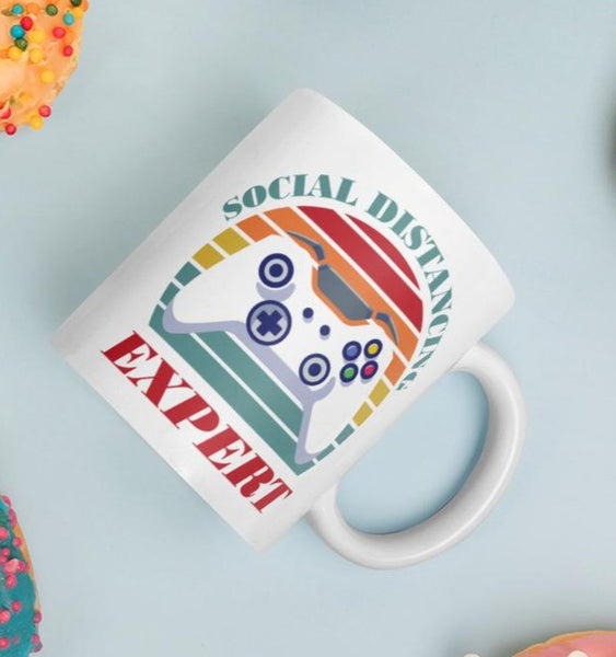 Social Distancing Expert Funny Gaming Gamer Mug