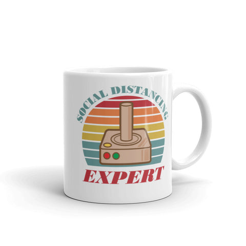 Social Distancing Expert Funny Retro Gamer Gaming meme Coffee Mug