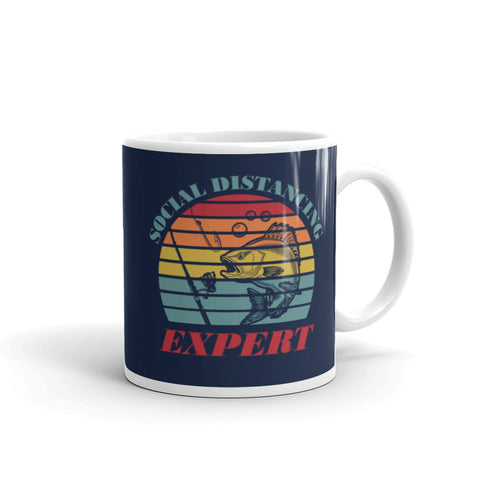 Social Distancing Expert for Fisherman Fishing Coffee Mug