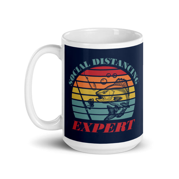 Social Distancing Expert for Fisherman Fishing Coffee Mug