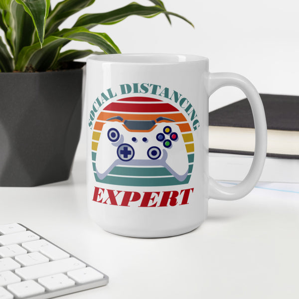 Social Distancing Expert Funny Gaming Gamer Mug